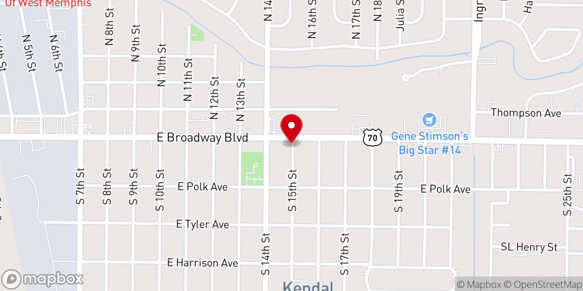 Map showing location of Fifteenth Street Church of God in Christ