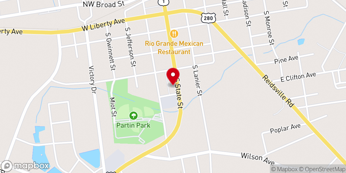 Map showing location of Southeast Georgia Community Projects - Food Distribution Center