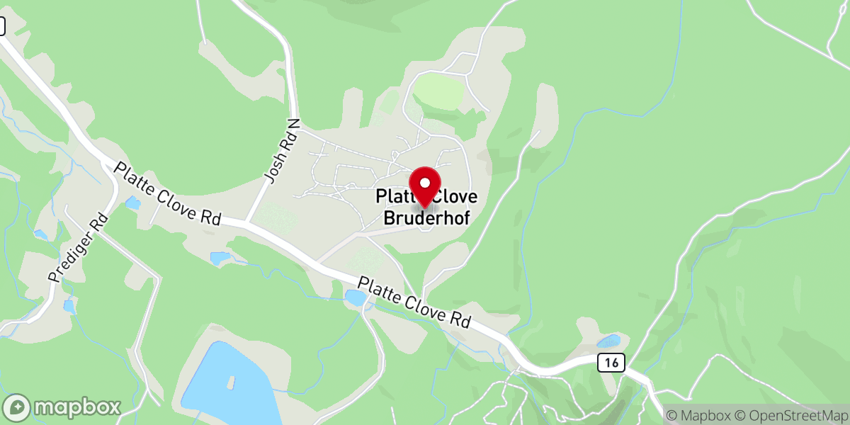 Map showing location of Platte Clove Bruderhof Community
