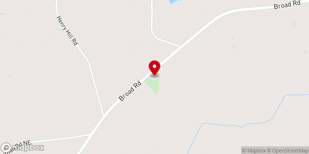 Map showing location of Shady Grove Baptist Church