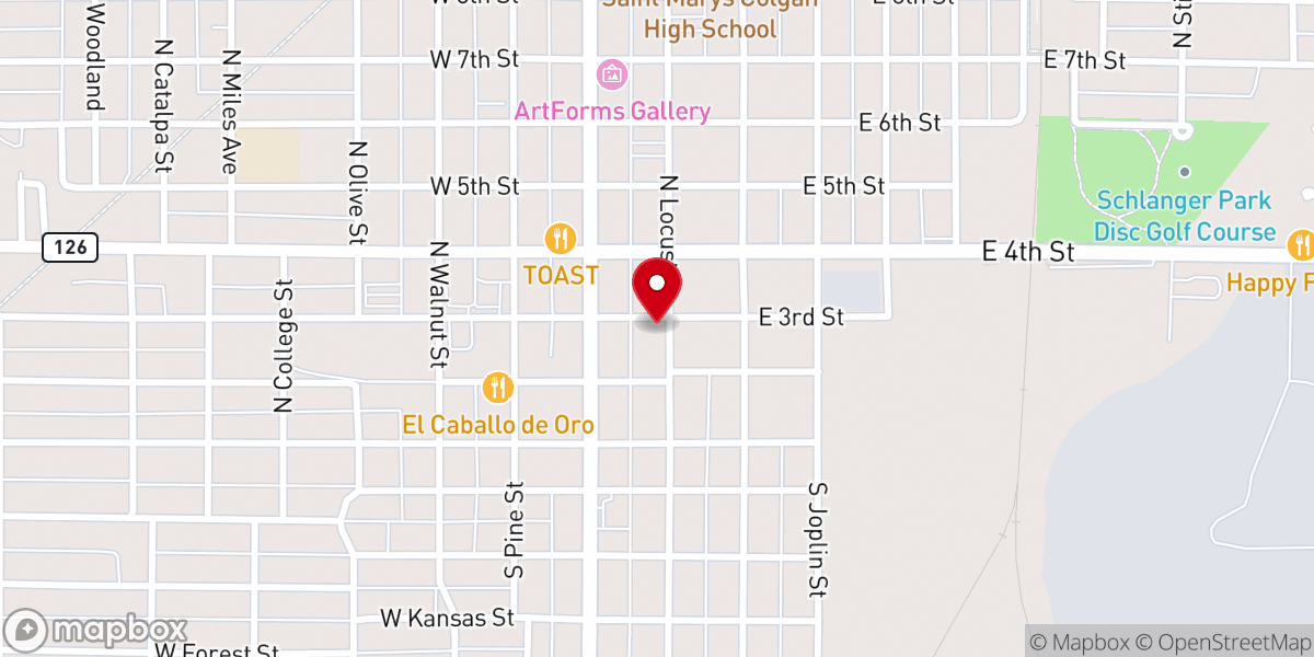 Map showing location of The Door Christian Fellowship Church