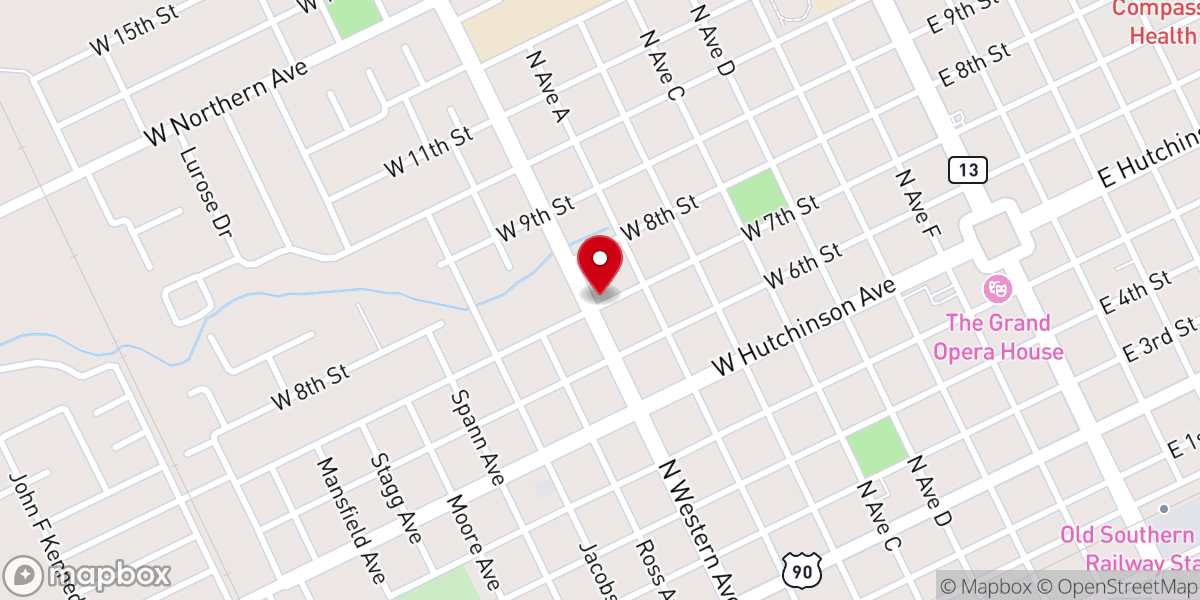 Map showing location of Crowley Christian Care Center