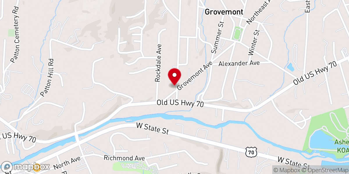 Map showing location of Swannanoa Church of God