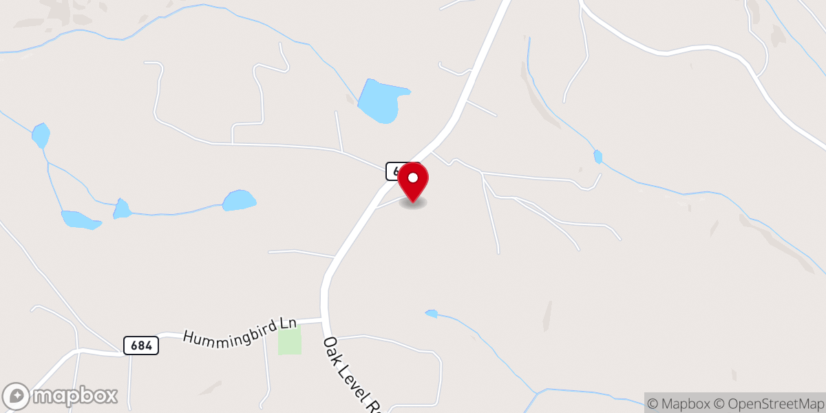 Map showing location of New Vernon Baptist Church