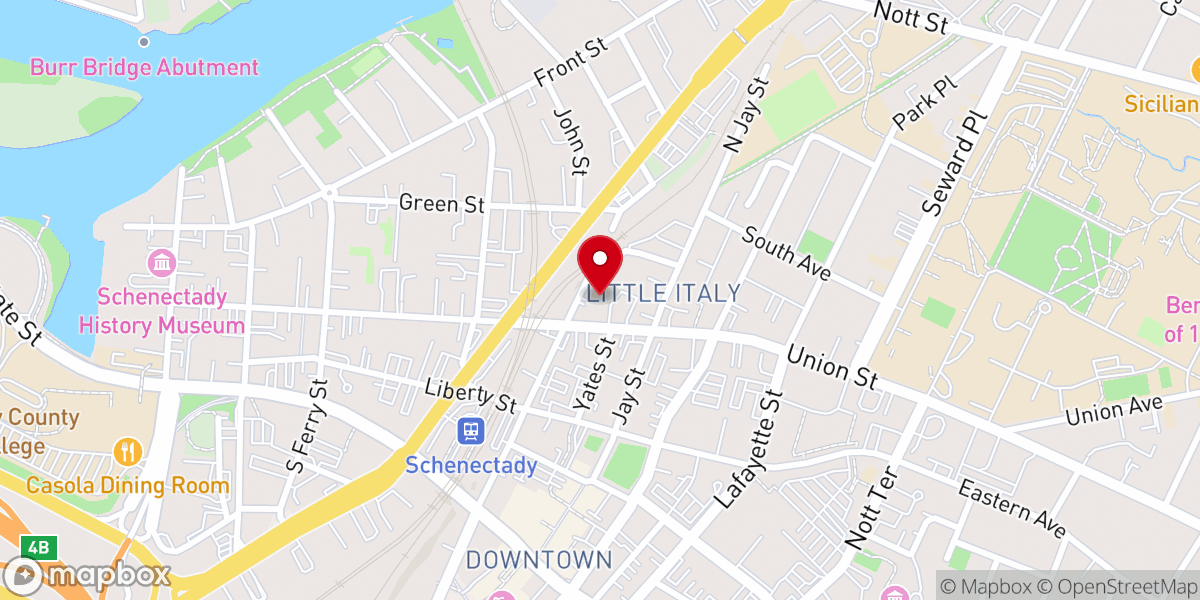 Map showing location of Friendship Baptist Church