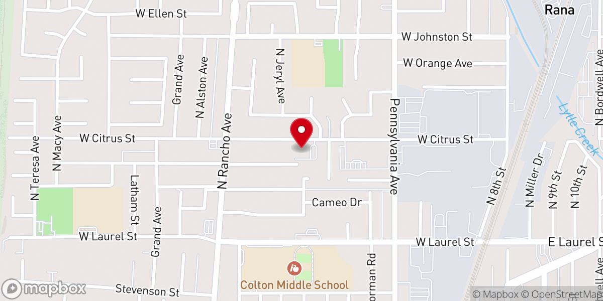 Map showing location of Inland Spanish Seventh-day Adventist Church