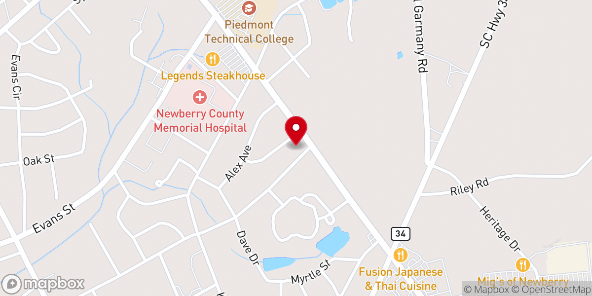 Map showing location of Faith Lutheran Church