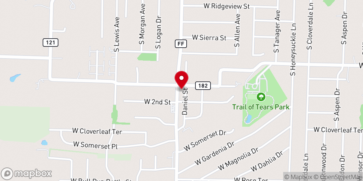 Map showing location of Battlefield United Methodist