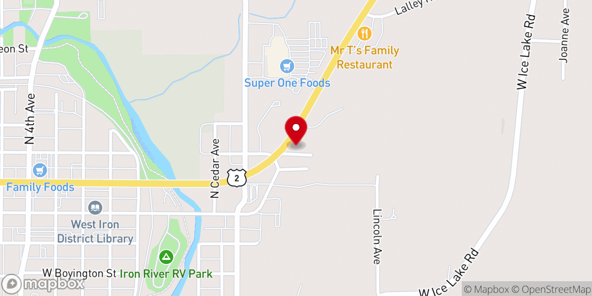 Map showing location of Iron River SDA Church