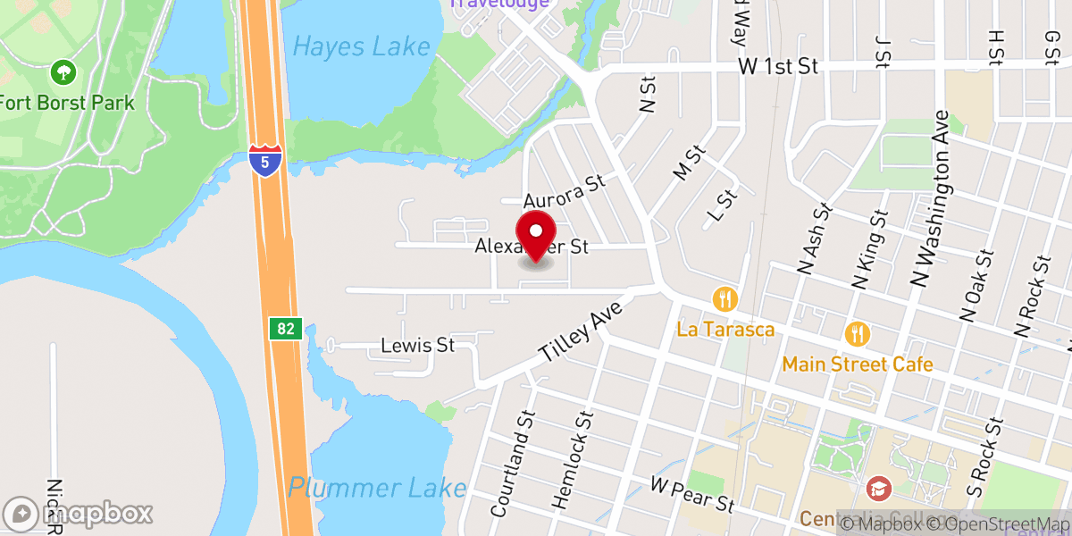 Map showing location of Centralia Christian Church
