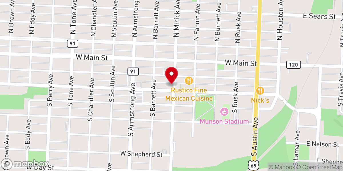 Map showing location of Central Church of Christ