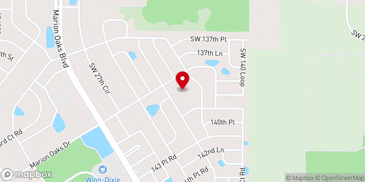 Map showing location of Marion Oaks Assembly of God