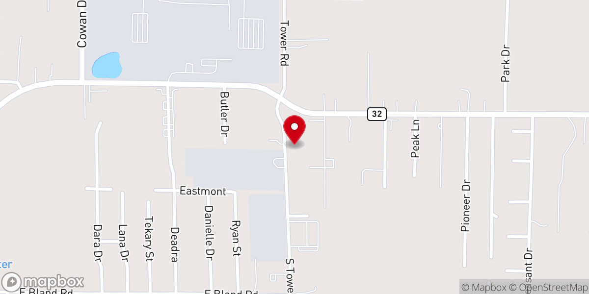 Map showing location of Oasis Worship Center