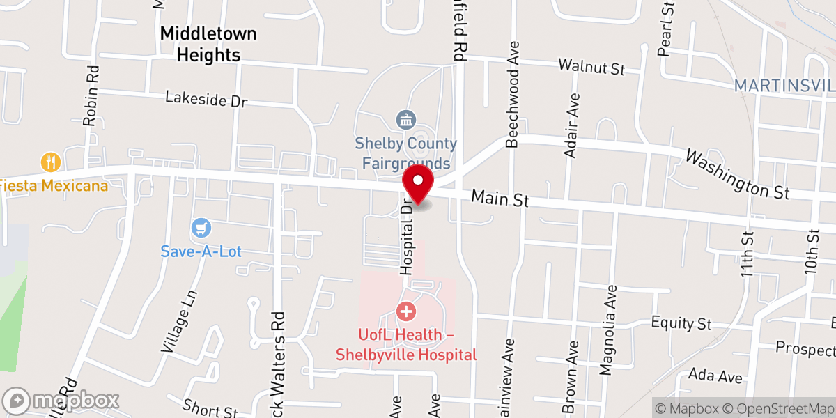 Map showing location of Shelbyville Church of Christ