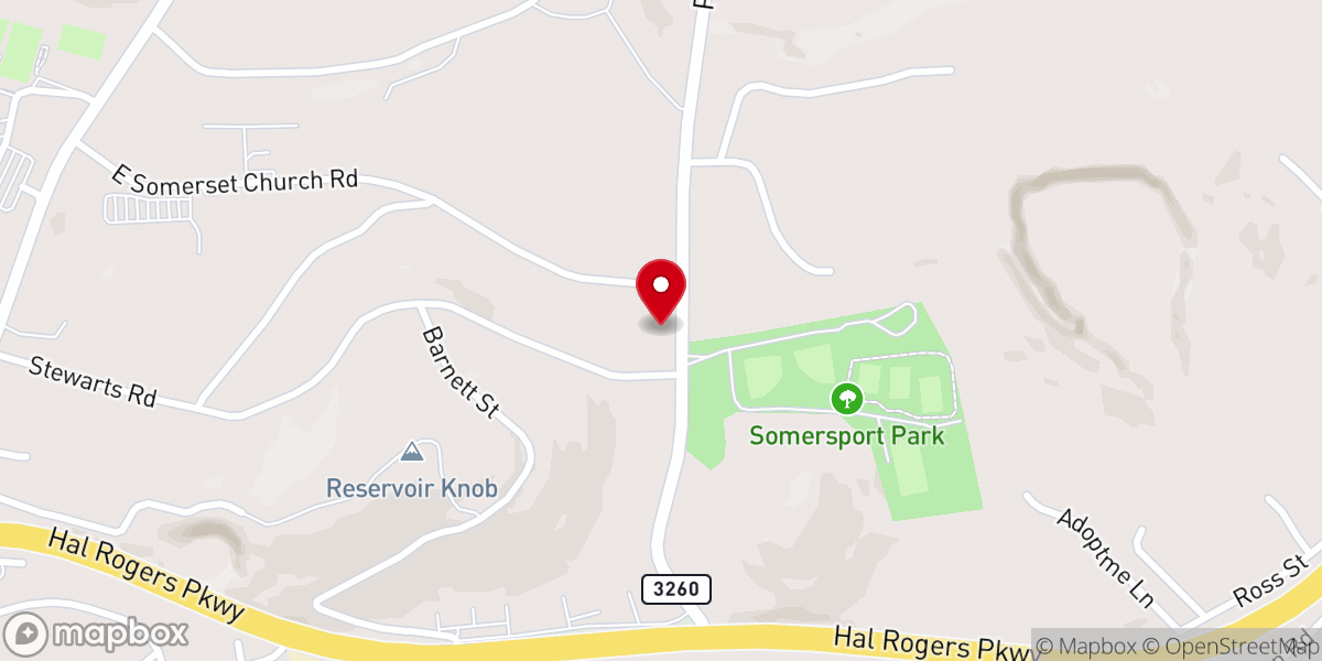 Map showing location of East Somerset Baptist Church