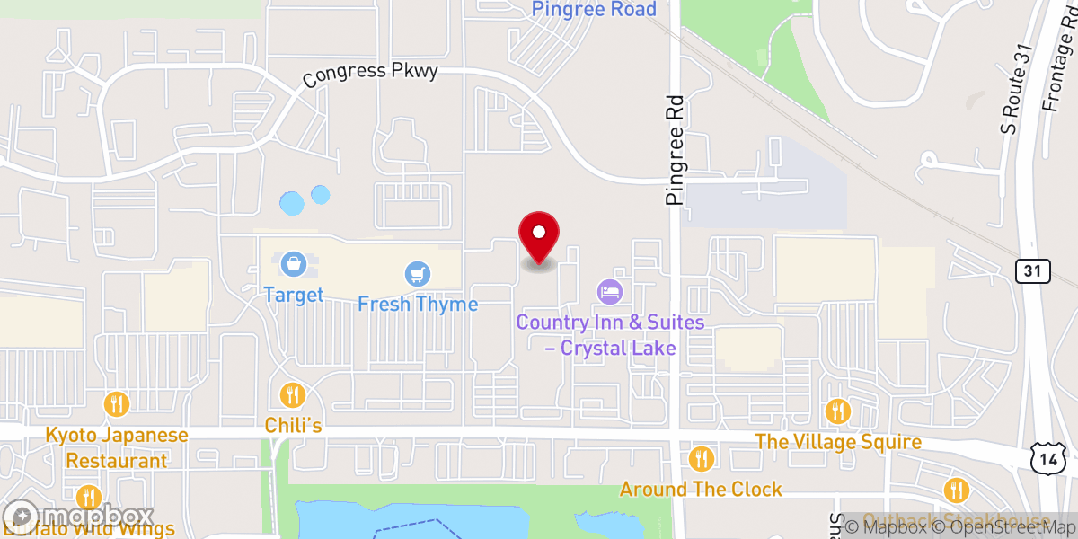 Map showing location of Harvest Bible Chapel