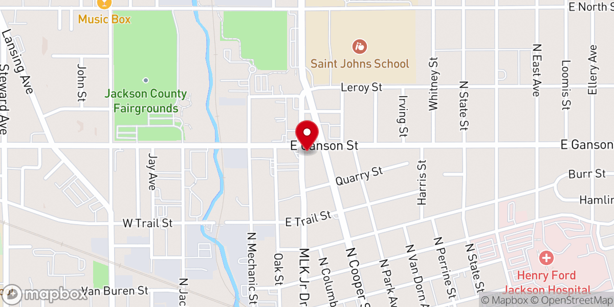Map showing location of St. John the Evangelist Catholic Church