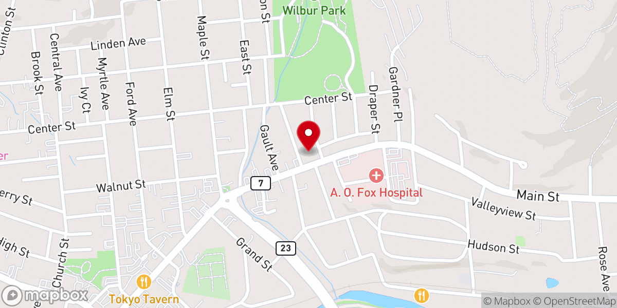 Map showing location of First United Presbyterian Church
