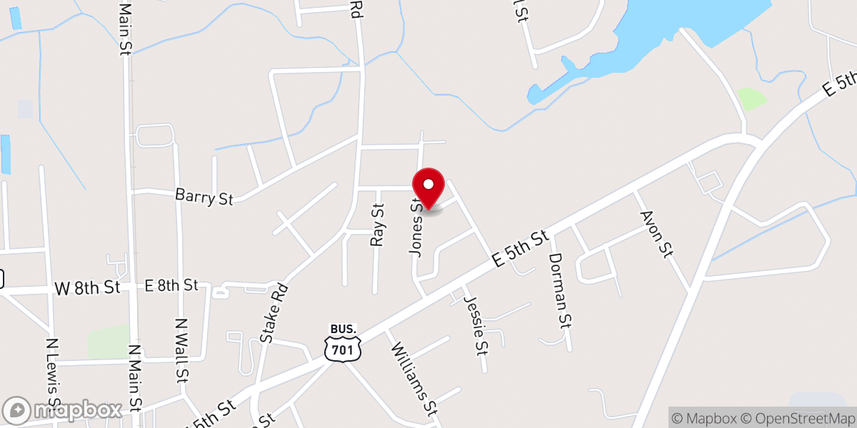Map showing location of Jones Street Baptist Church