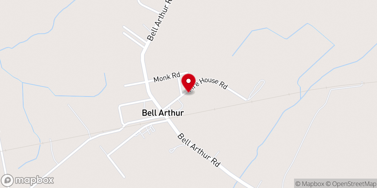 Map showing location of Arthur Christian Church
