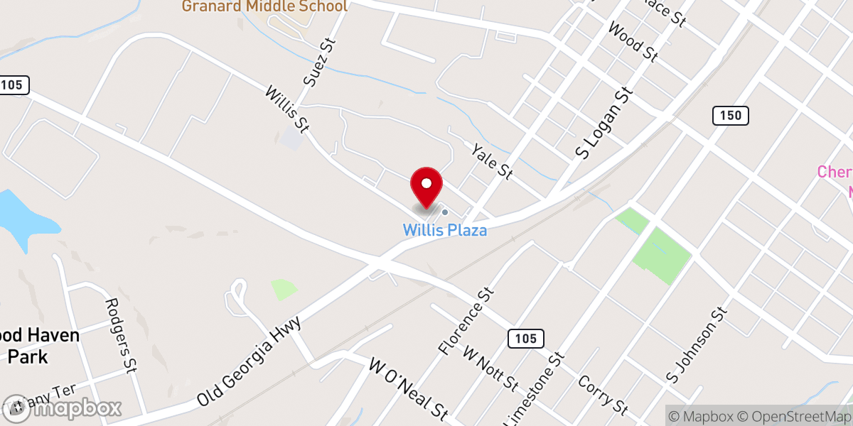 Map showing location of Gaffney Seventh-day Adventist Church
