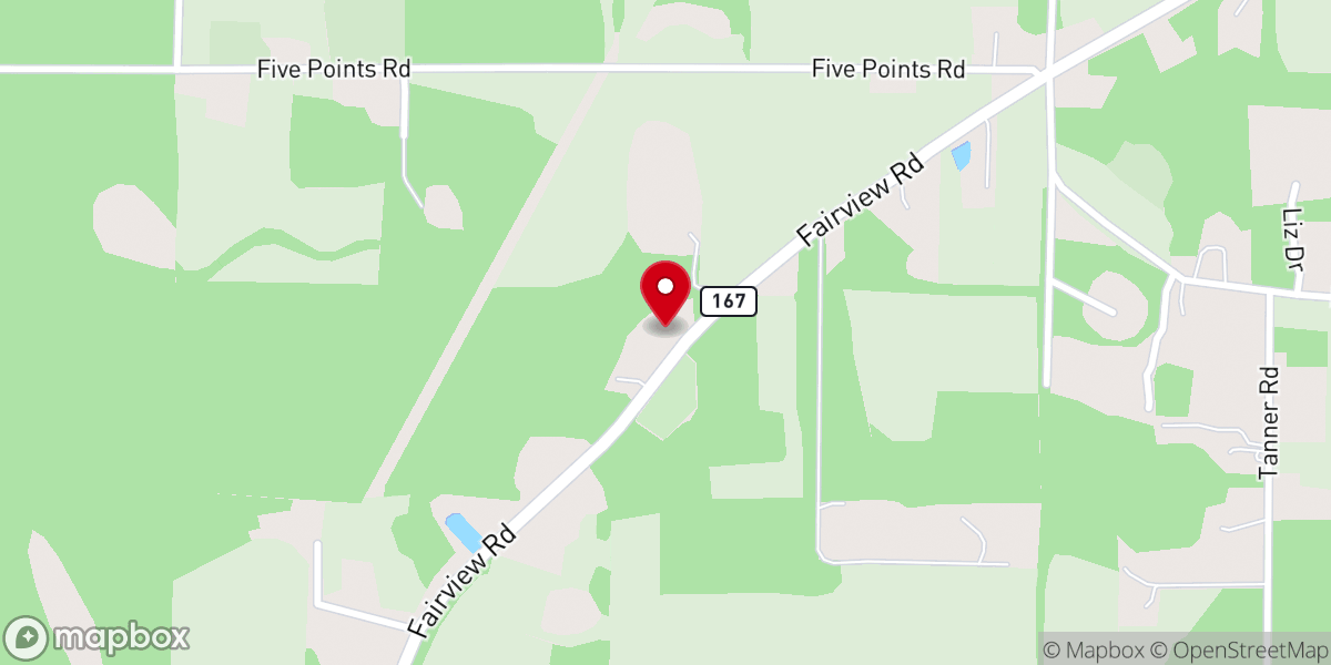 Map showing location of Mount Olive Church