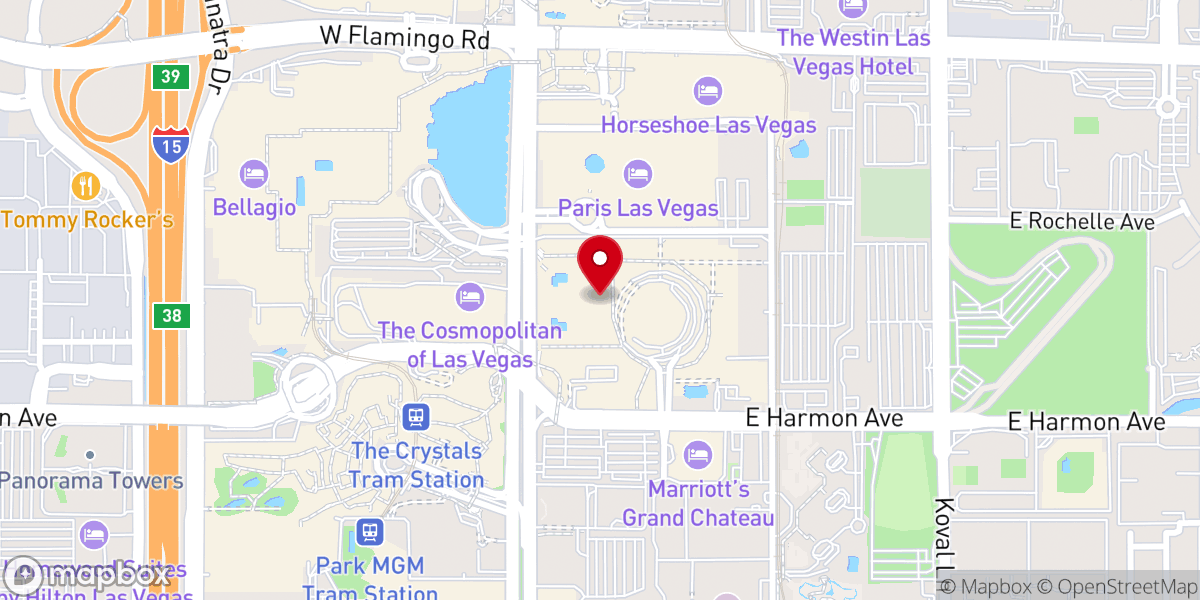 Map showing location of The Chapel at Planet Hollywood