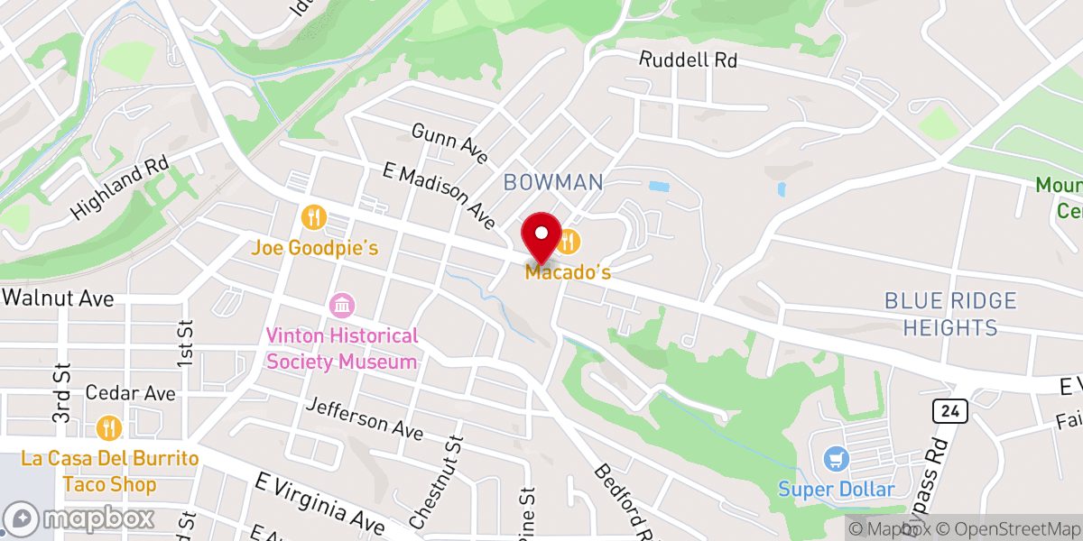Map showing location of Thrasher Memorial United Methodist Church