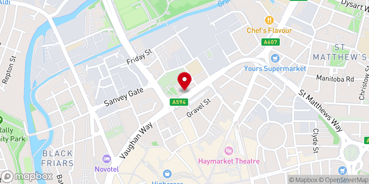 Map showing location of Hope of Glory Revival Church (Suvartha Ministries UK Leicester)