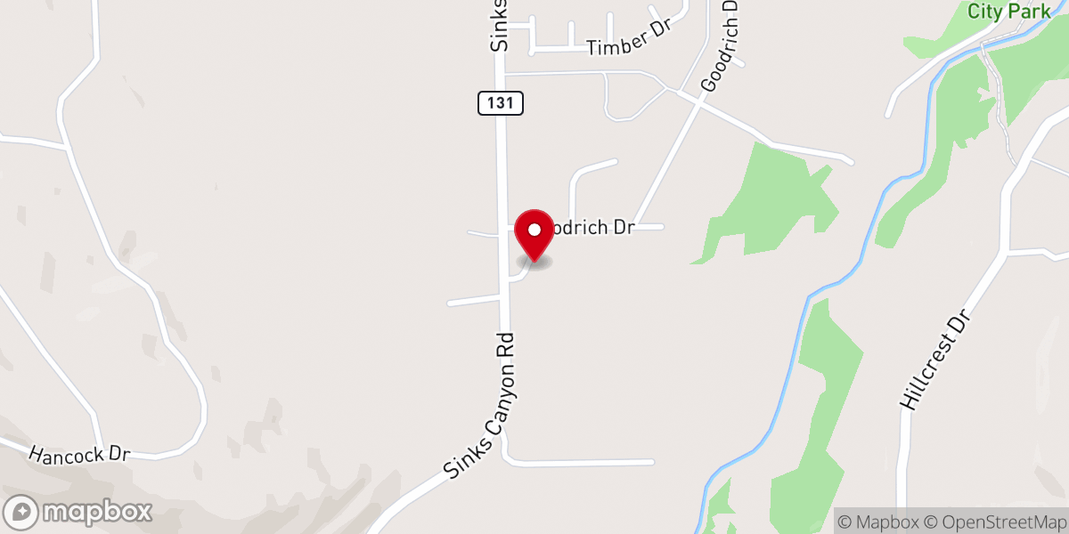 Map showing location of Faith Lutheran Church