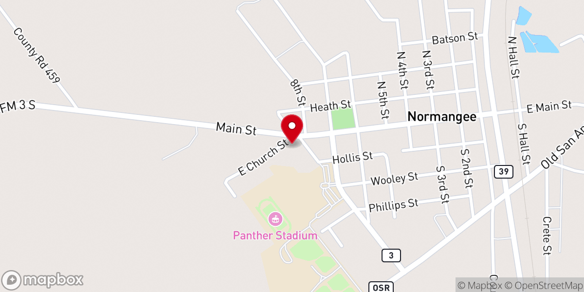 Map showing location of First United Pentecostal Church