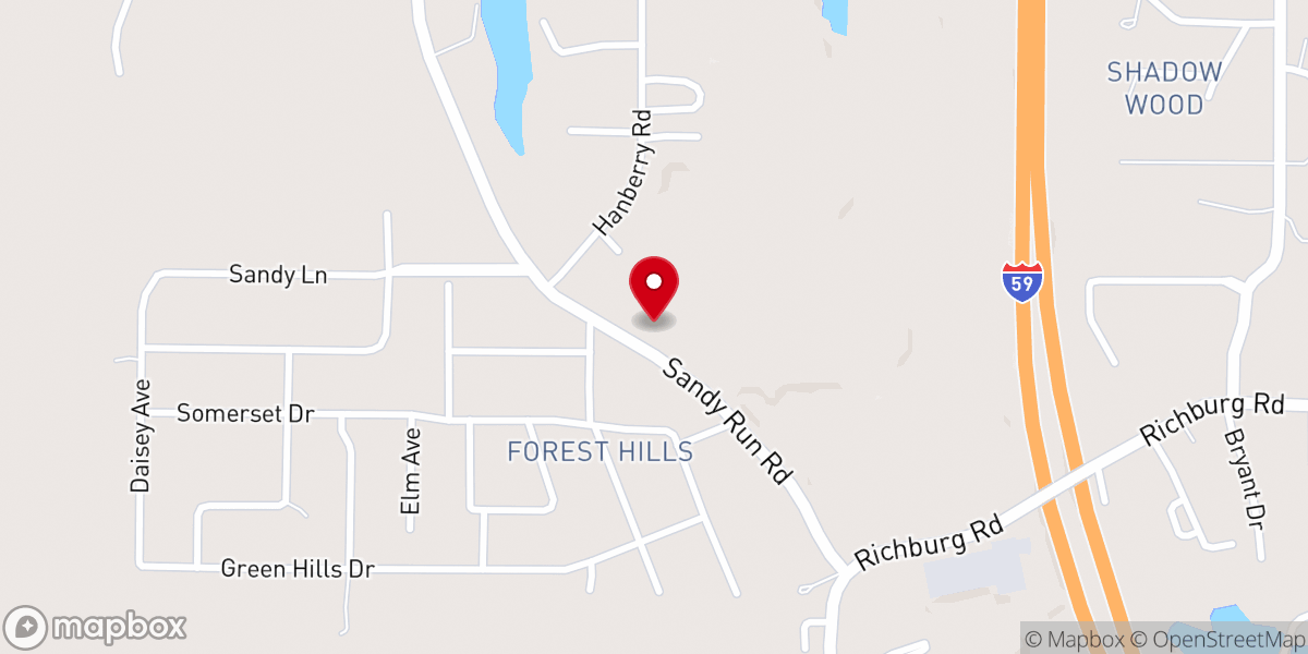Map showing location of Richburg Baptist Church
