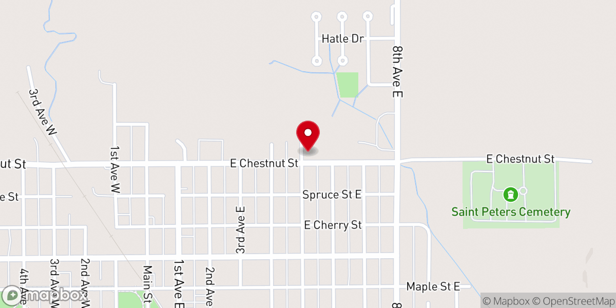 Map showing location of Saint Peter's Catholic Church
