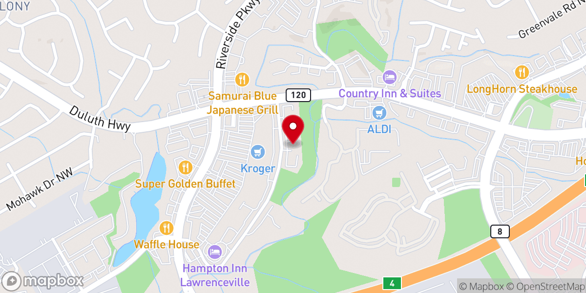 Map showing location of Deeper Life Bible Church, Gwinnett, Georgia, USA