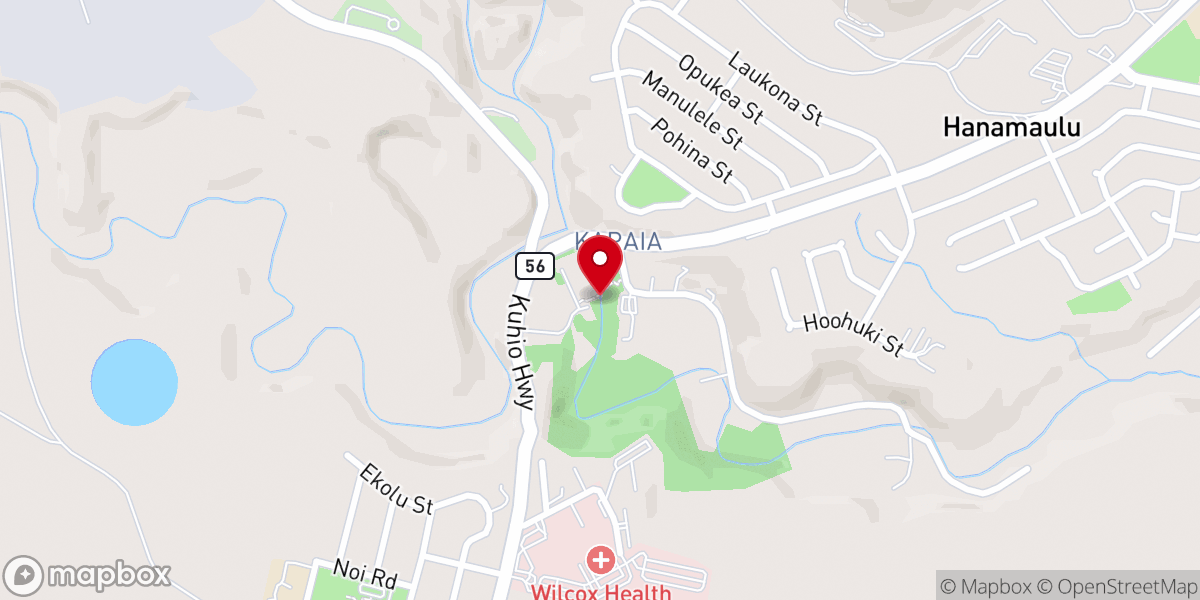 Map showing location of Kapaia Swinging Bridge
