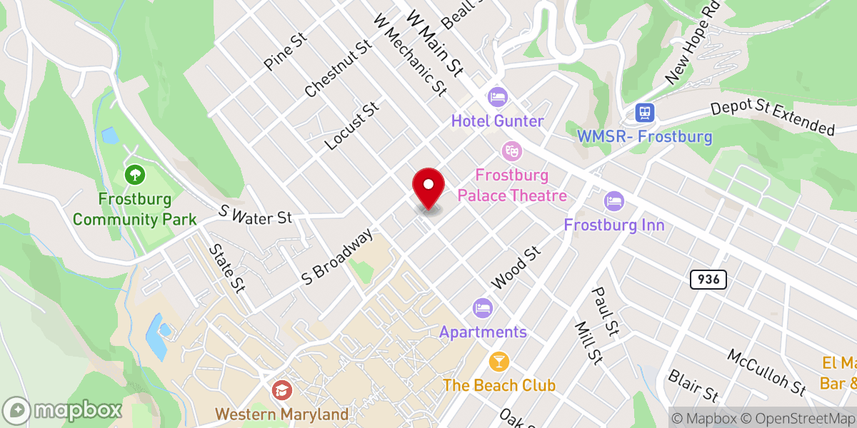 Map showing location of Mountain City Church