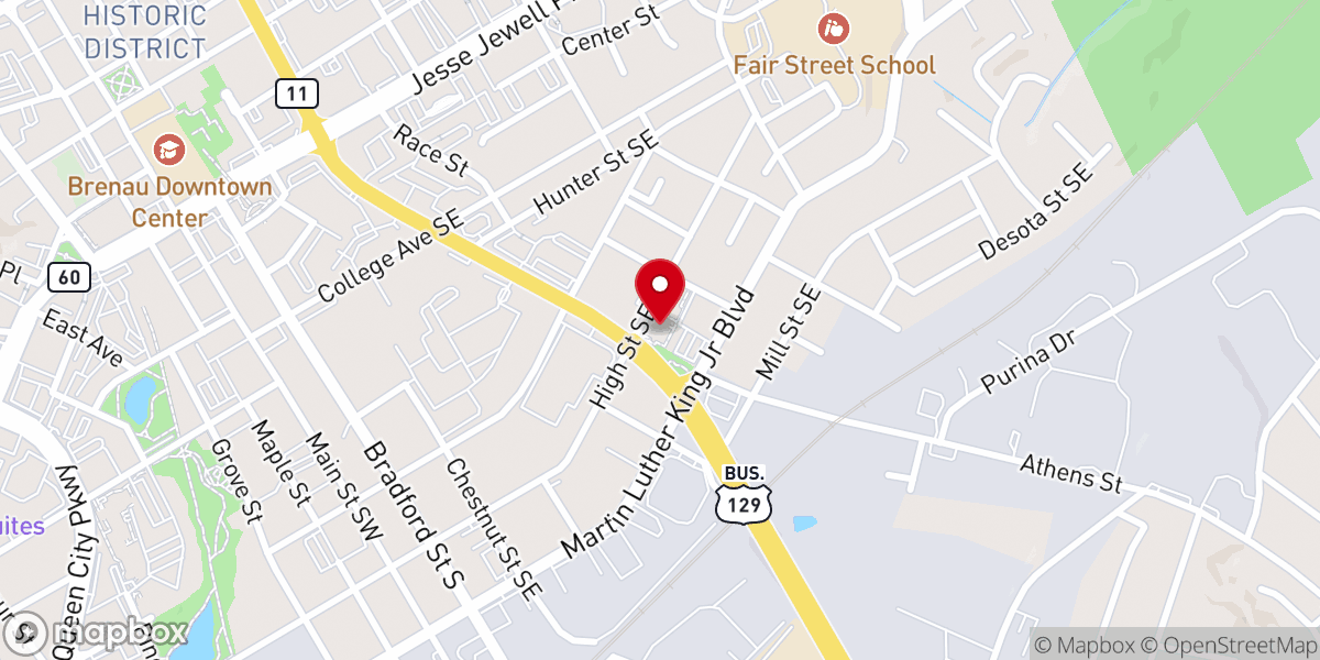 Map showing location of St John Baptist Church