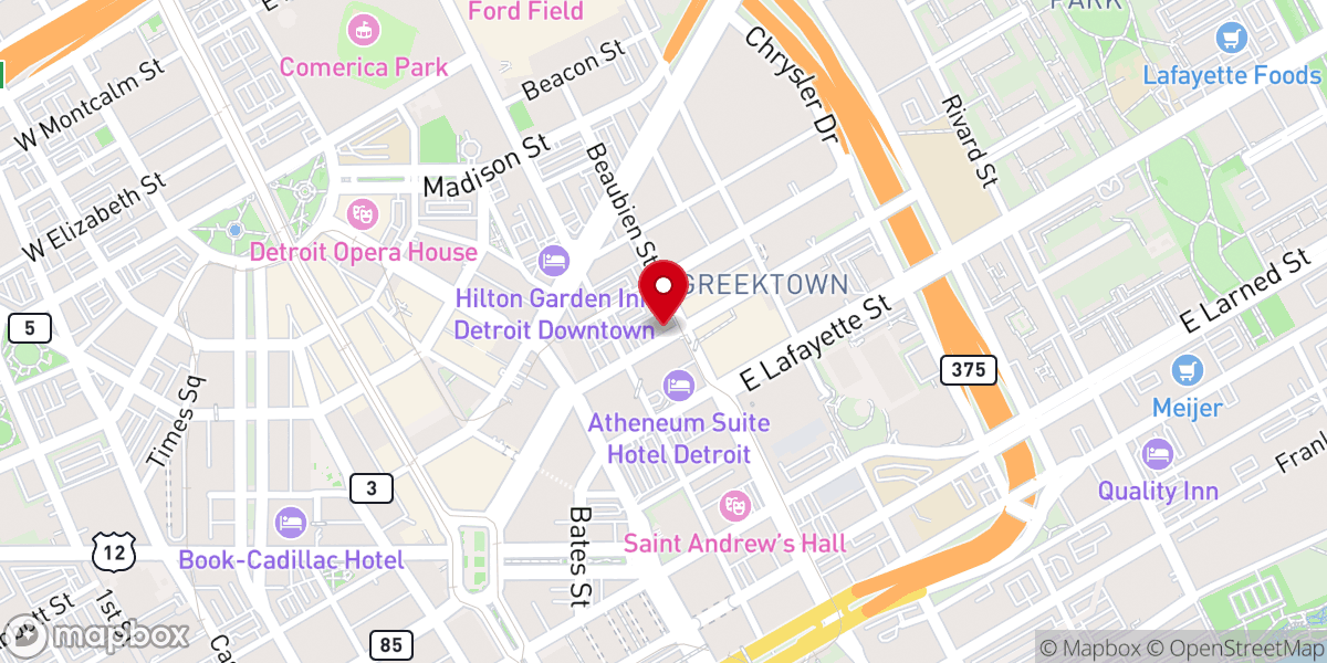 Map showing location of Second Baptist Church