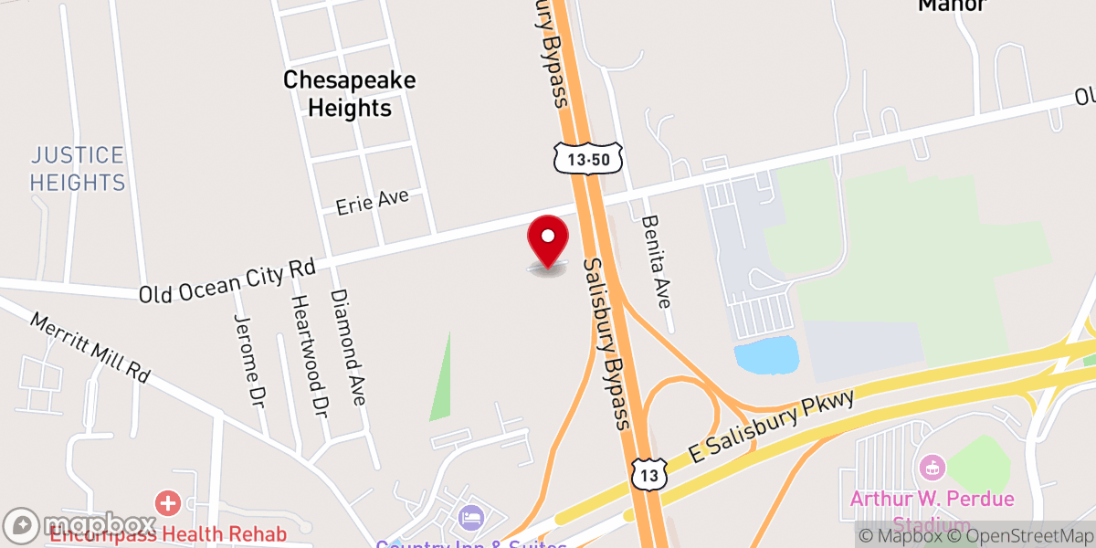 Map showing location of Salisbury Church of Christ
