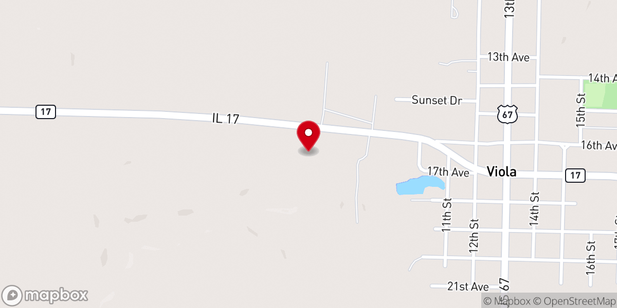 Map showing location of Viola United Church