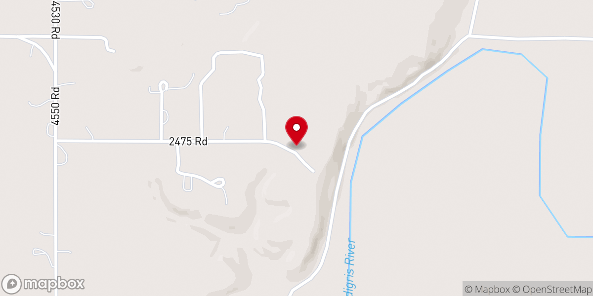 Map showing location of Cedar Bluff Camp