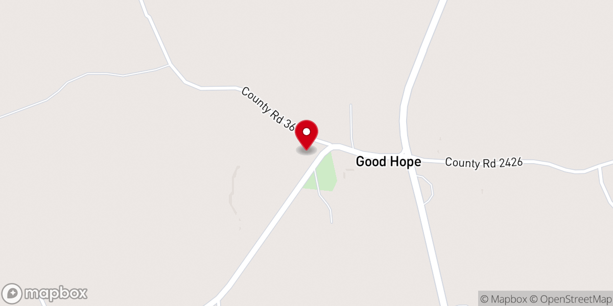 Map showing location of Goodhope Baptist Church