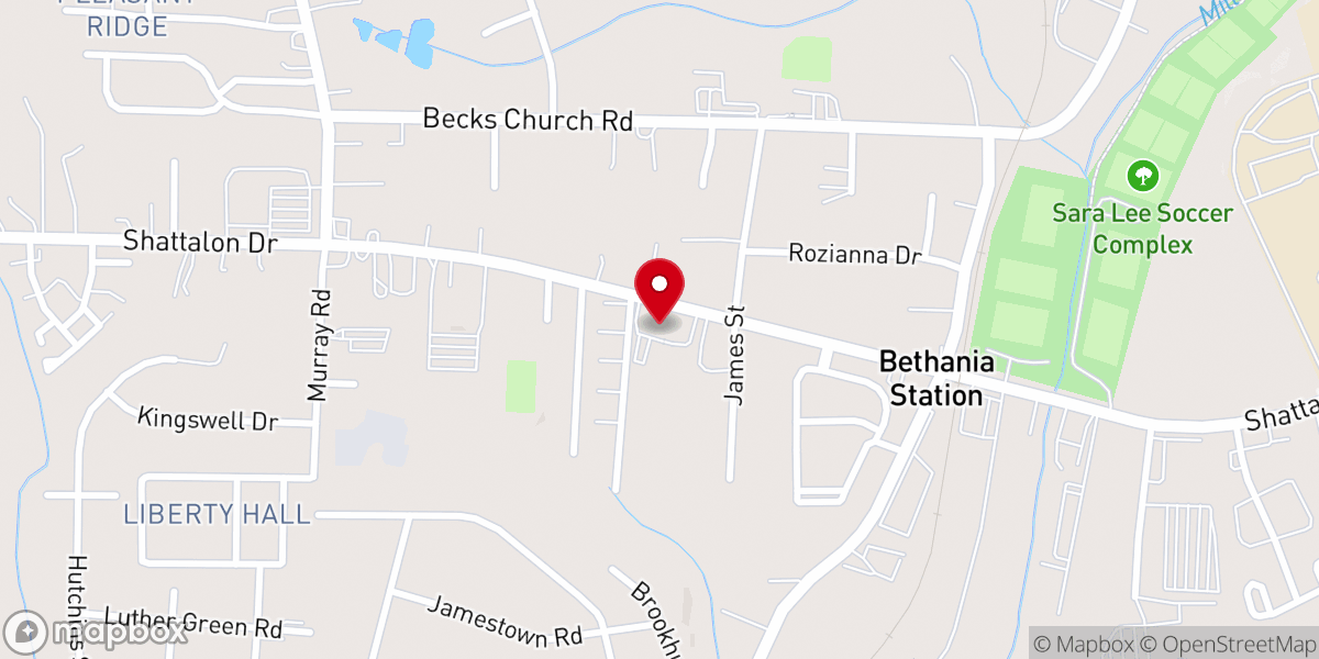Map showing location of Shattalon Church of Christ