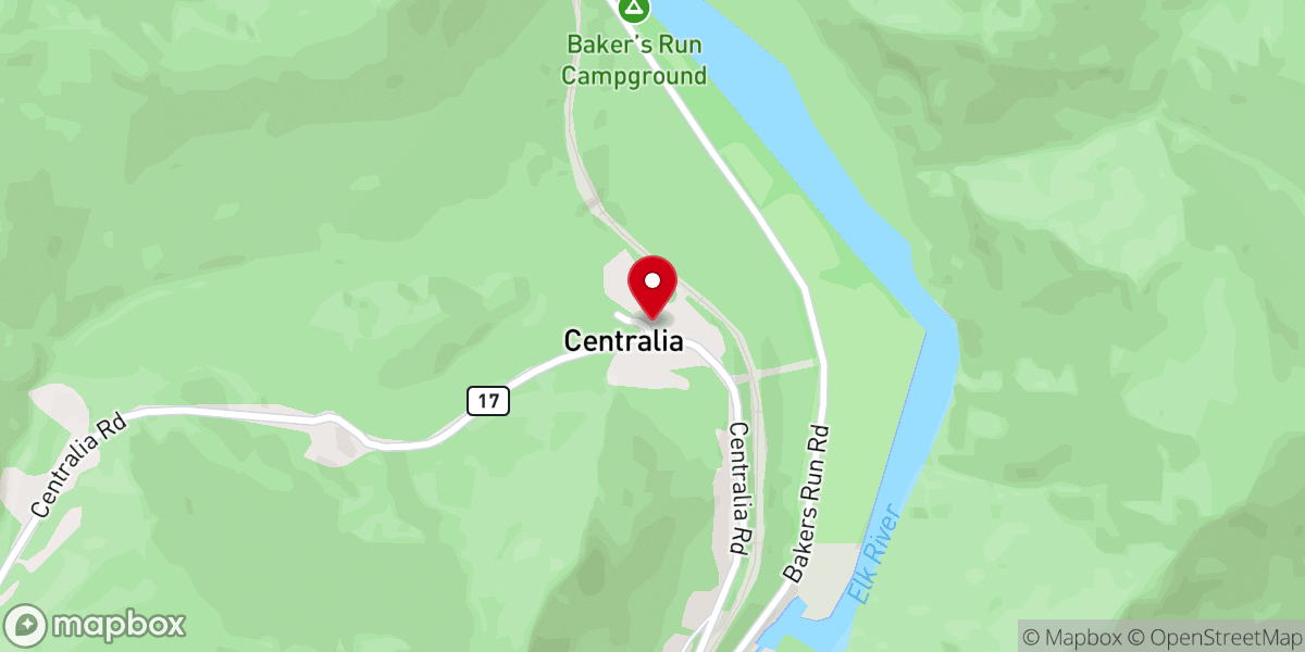 Map showing location of Centralia United Methodist Church