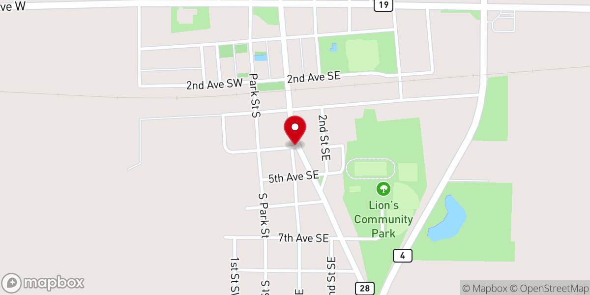 Map showing location of Central Lutheran Church