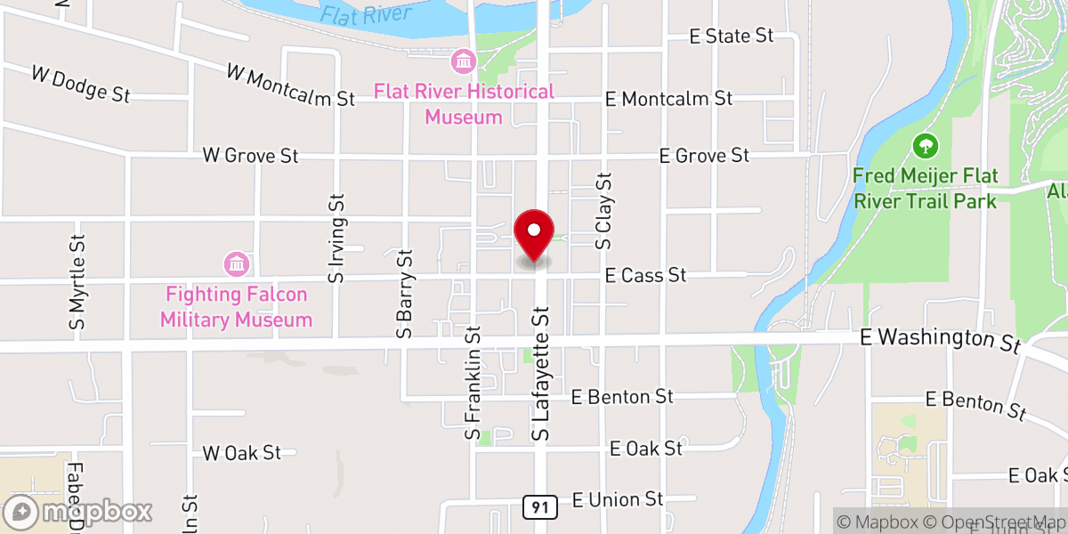 Map showing location of Greenville Area Church of Christ