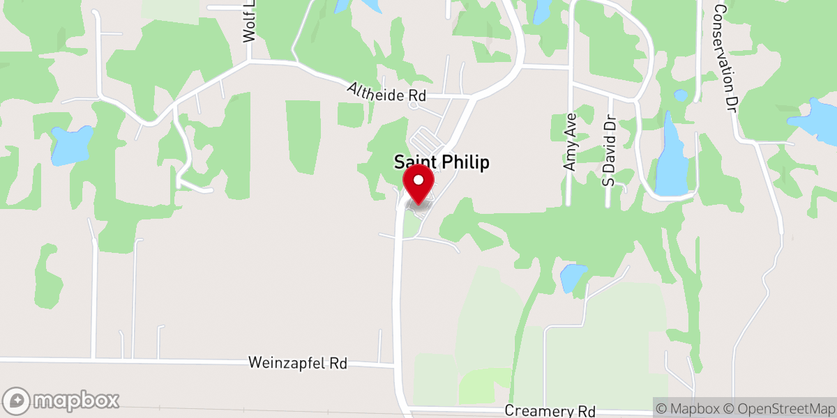 Map showing location of St Phillip Catholic Church