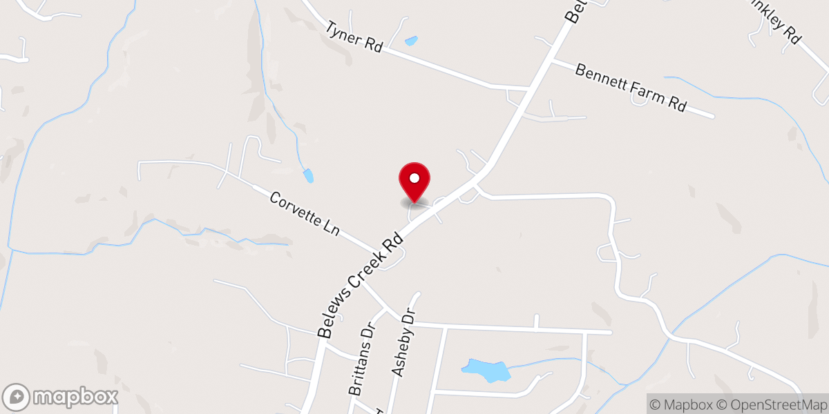 Map showing location of Antioch Church