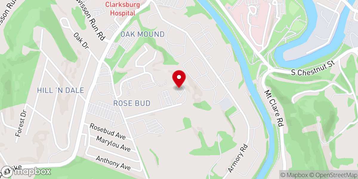 Map showing location of Oak Mound Evangelical Church