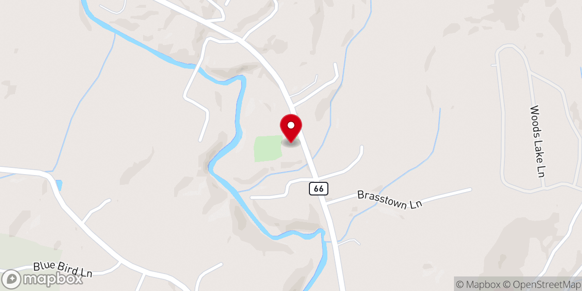 Map showing location of Brasstown Church